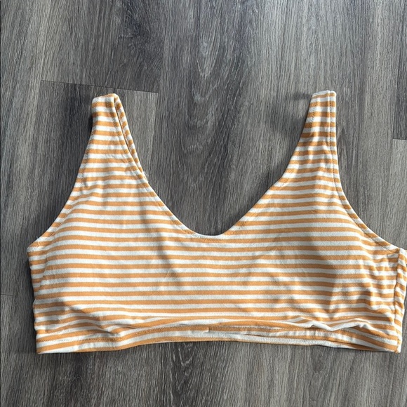 Old Navy Orange and White Striped Bikini Top 4X Terrycloth - Picture 1 of 3